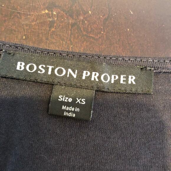 Boston Proper charcoal gray white tie dye v neck knit top size Extra Small XS - Picture 8 of 14